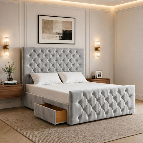 Chesterfield divan bed with - bed,