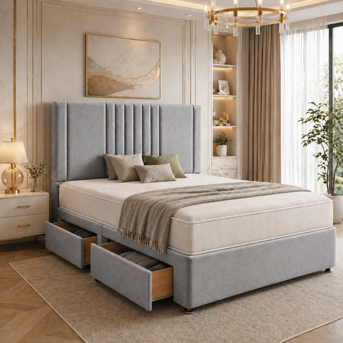 Reinforced divan bed set with - divan,