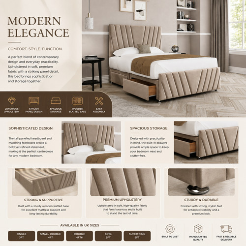 Sunray panel divan bed with - panel,