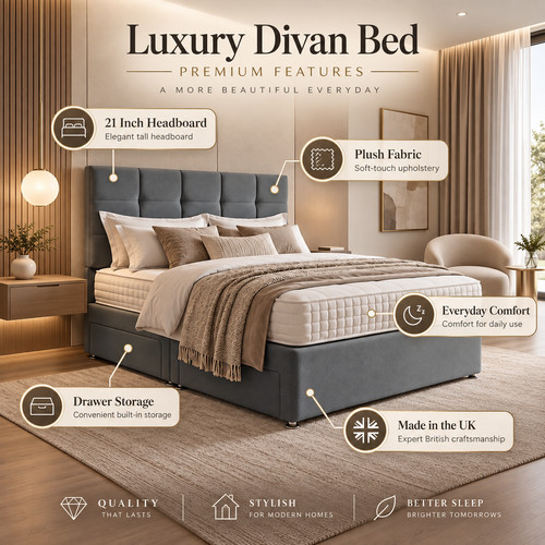 Divan bed set with - with, orthopaedic