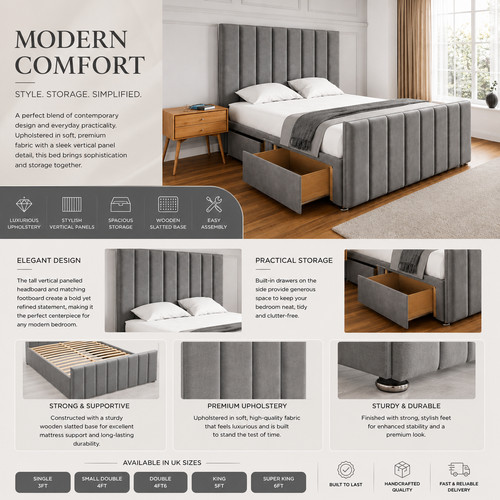 Panel divan bed - panel, with