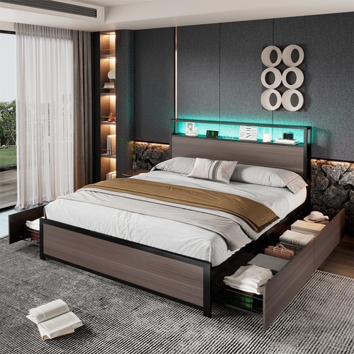 Metal platform bed frame - metal,