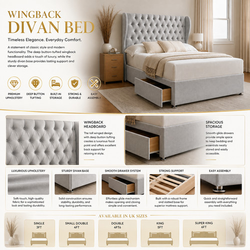 Chesterfield wingback divan - chesterfield,
