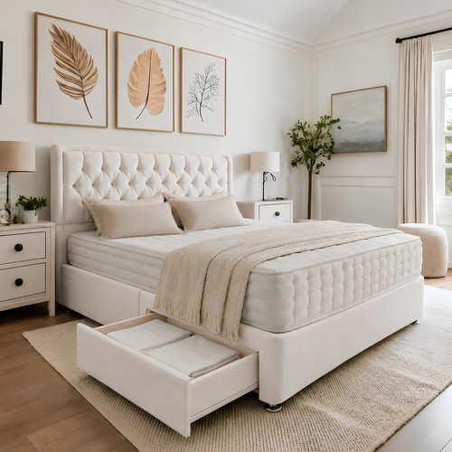 Plush divan bed set - bed,