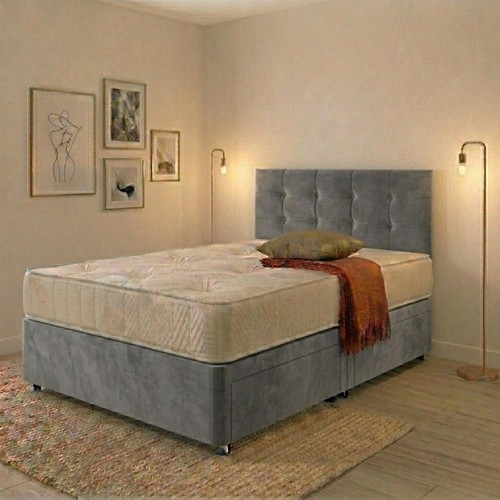 Plush divan bed set with - divan,