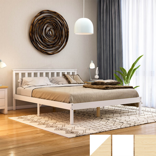 Wooden bed frame solid pine - wooden,