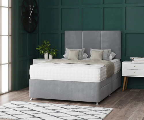 Grey divan bed set with - divan, memory