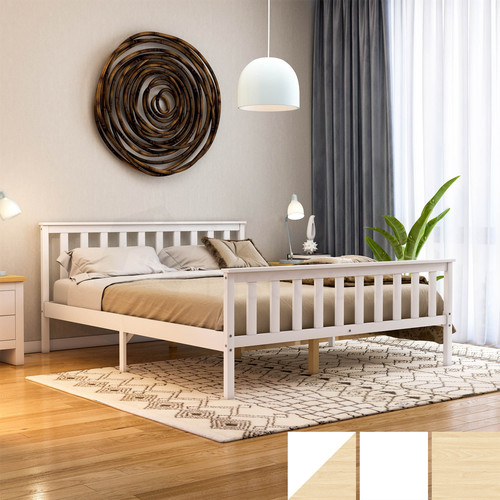 Wooden bed frame solid pine - wooden,