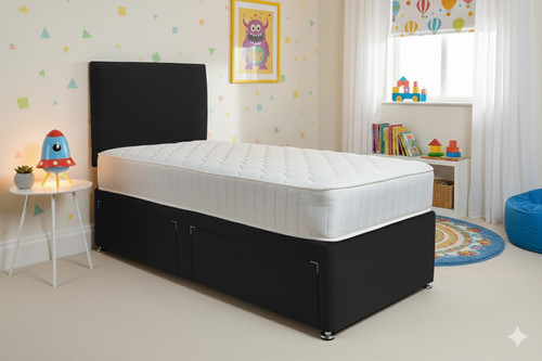 Plush single divan - set, 3ft