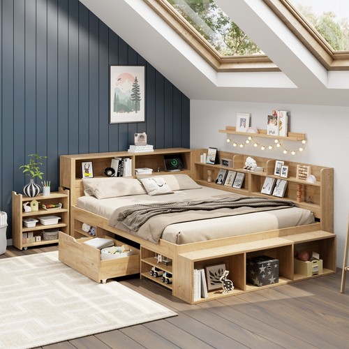 Kids storage double bed with - storage,