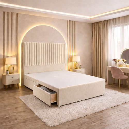Reinforced divan bed - bed, with
