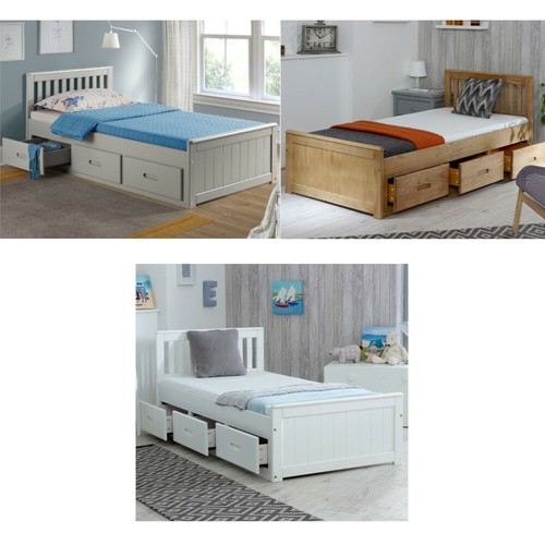 Wooden storage bed mission - wooden, bed,