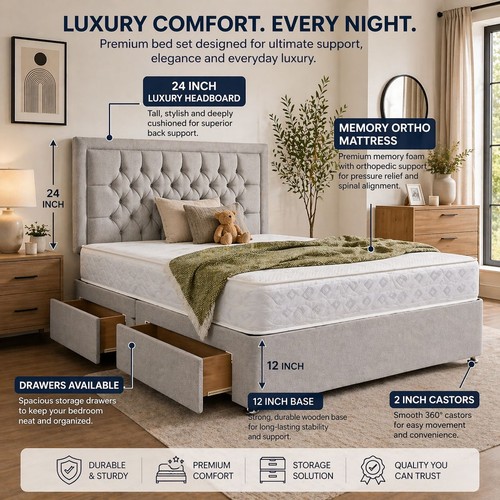 Plush divan bed - bed, lux