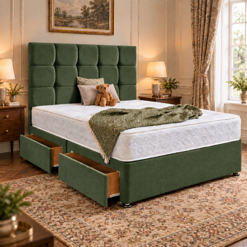Luxury fabric divan bed - luxury,