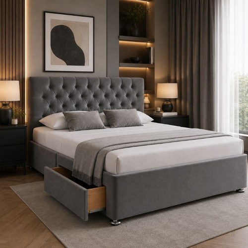 Plush velvet storage divan - velvet,