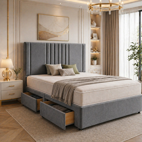 Reinforced divan bed set with - divan,