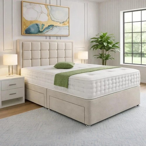 Plush divan bed set - bed, with