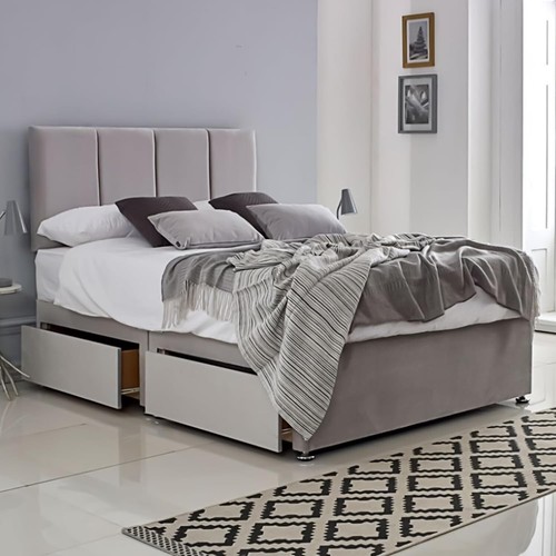 Luxury divan plush velvet bed - plush,