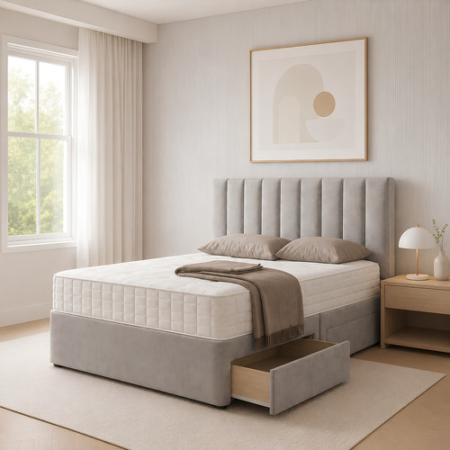 Plush divan bed set with - divan,